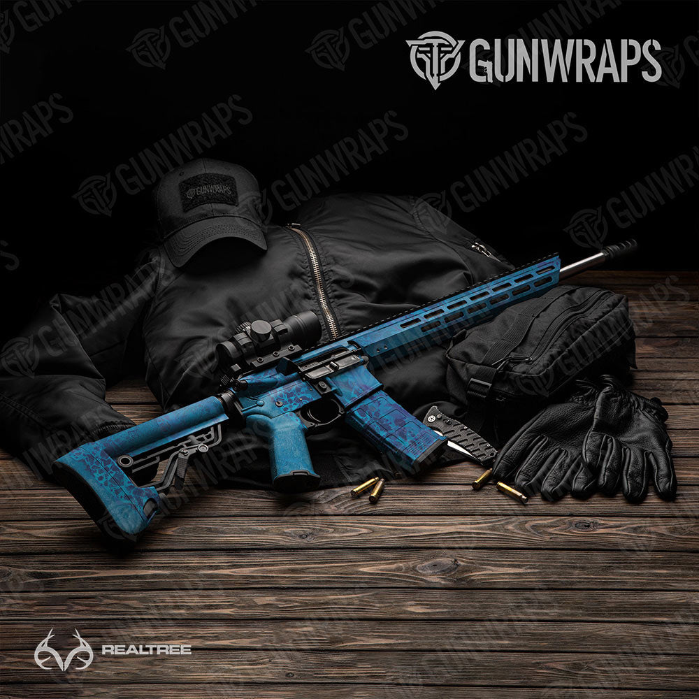 Realtree WAV3 Standard Blue Gun Skin Vinyl Wrap