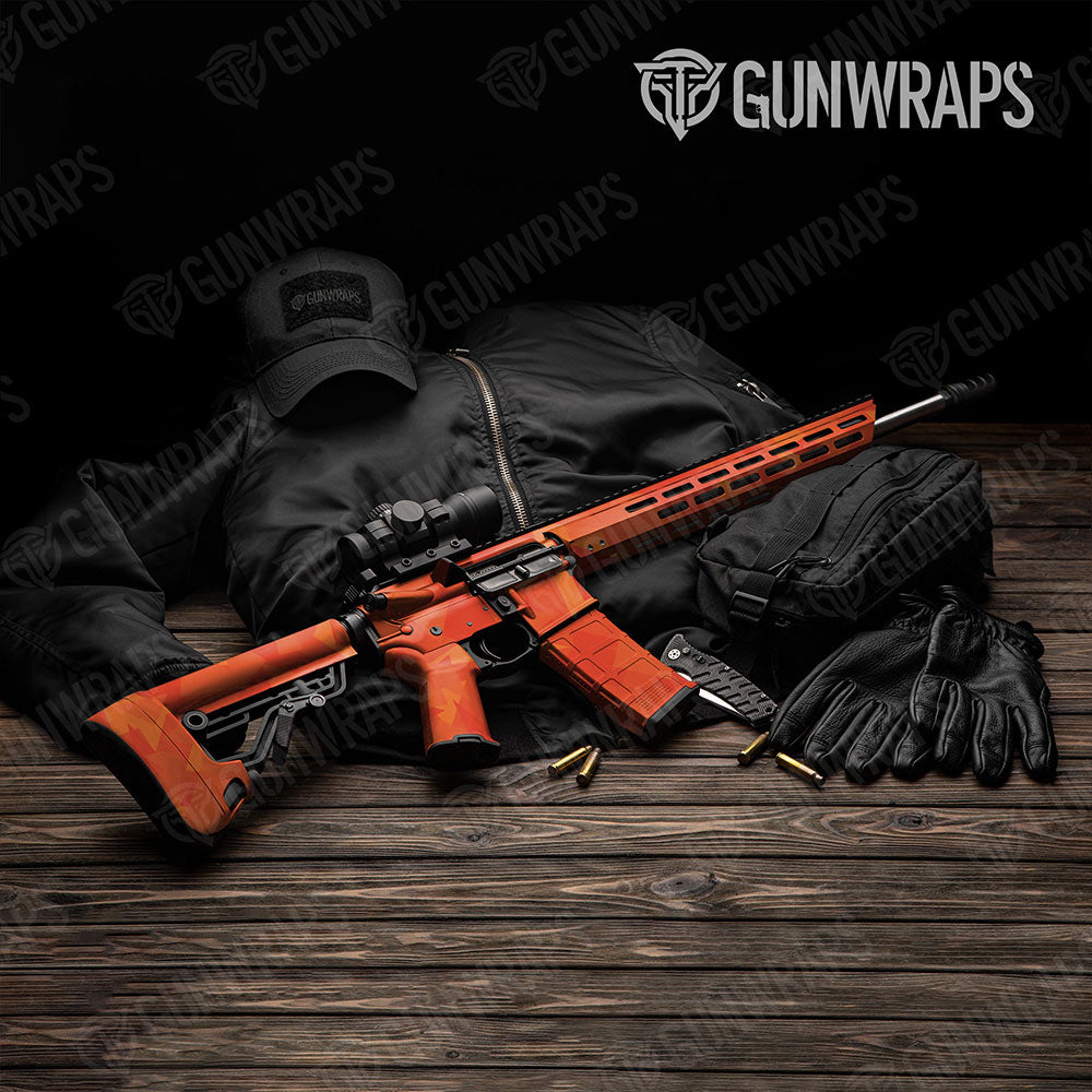 Shattered Elite Orange Gun Skin Vinyl Wrap