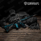 Skull Cyan Gun Skin Vinyl Wrap