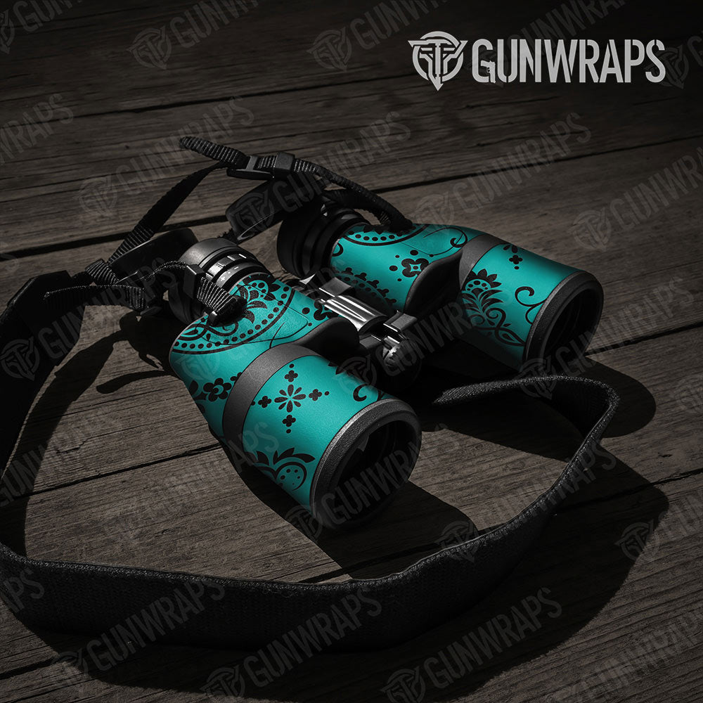 Bandana Tiffany Blue And Black Gun Skin Vinyl Wrap