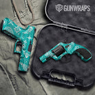 Bandana Tiffany Blue And White Gun Skin Vinyl Wrap