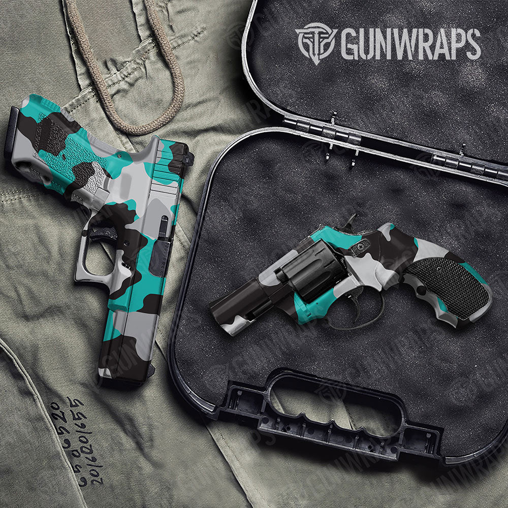 Cumulus Tiffany Blue Tiger Gun Skin Vinyl Wrap