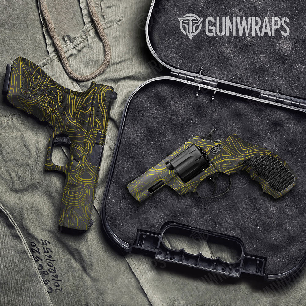 Damascus Yellow Gun Skin Vinyl Wrap
