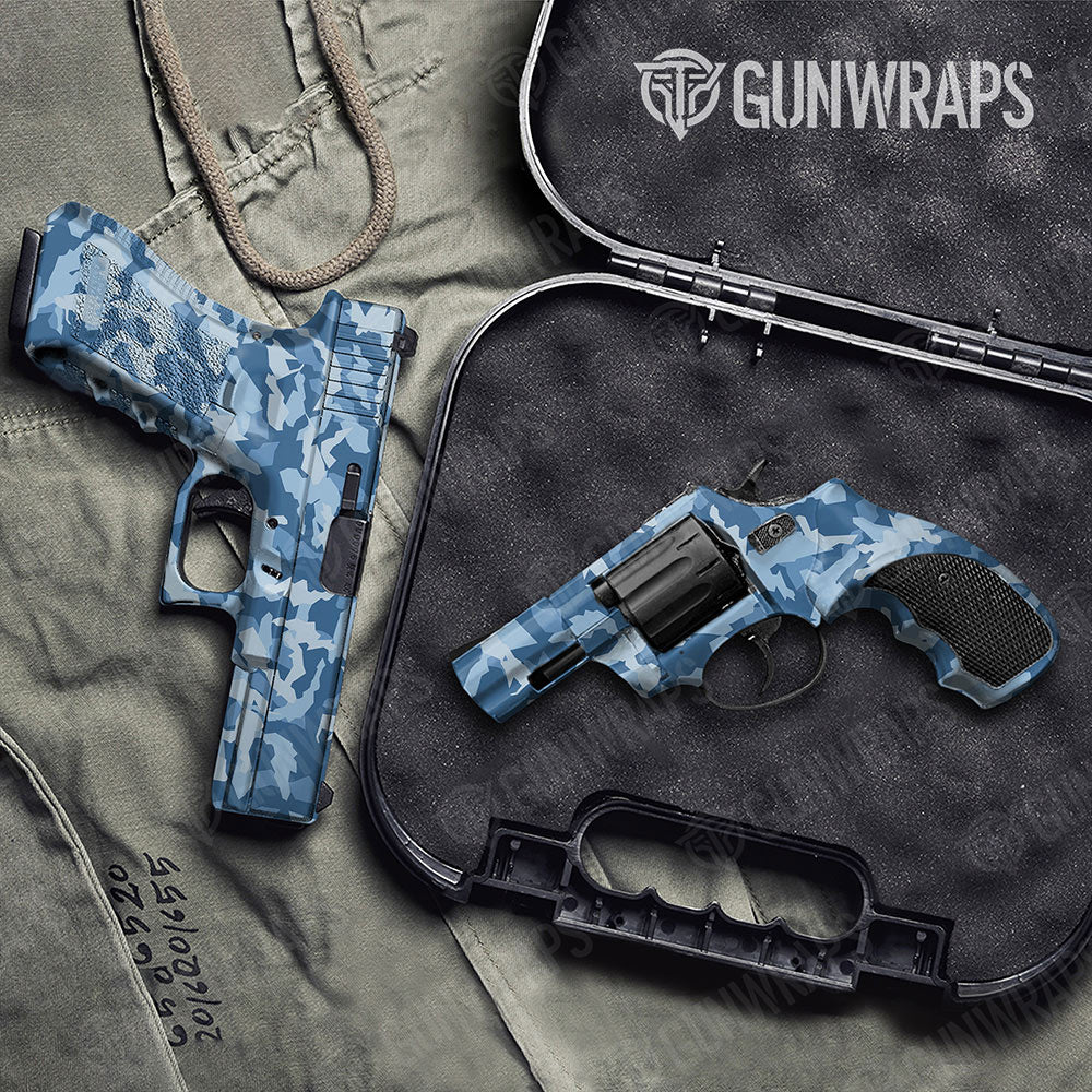 Erratic Cool Blue Gun Skin Vinyl Wrap