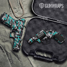 Erratic Tiffany Blue Tiger Gun Skin Vinyl Wrap