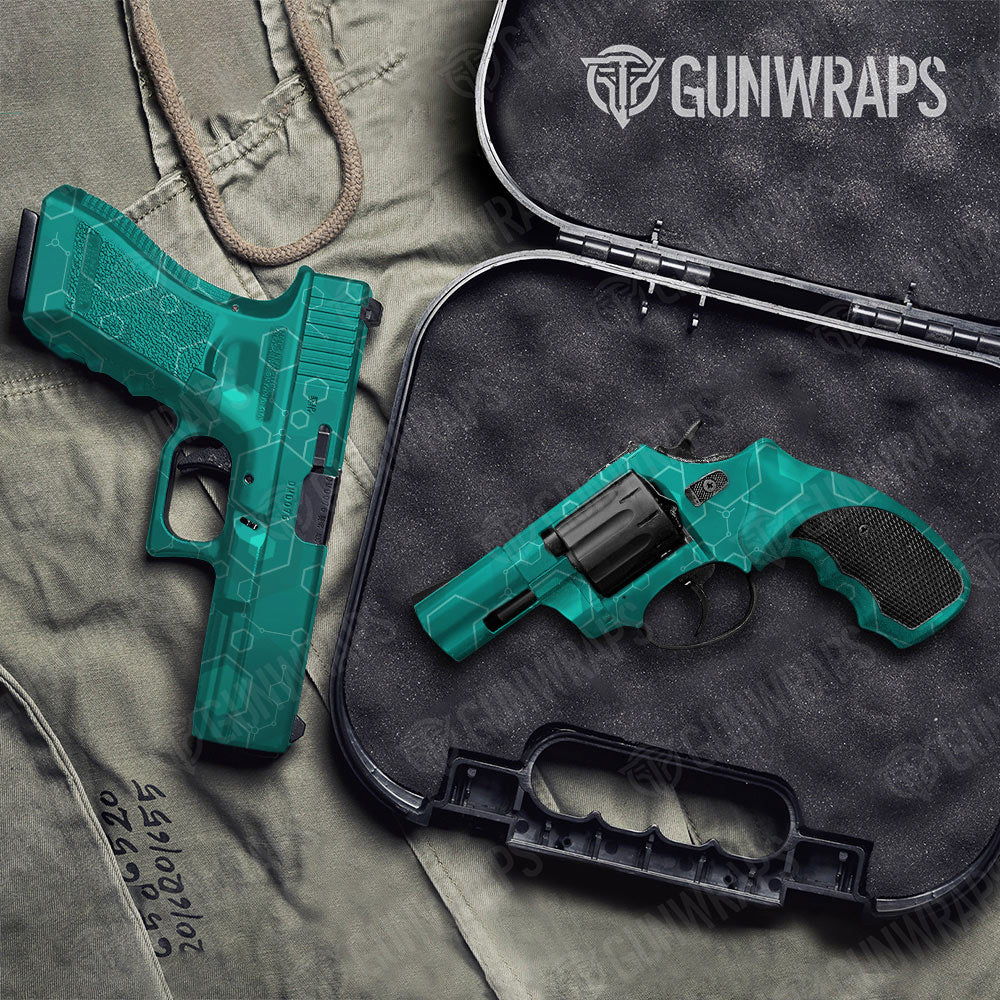 Hex DNA Elite Tiffany Blue Gun Skin Vinyl Wrap