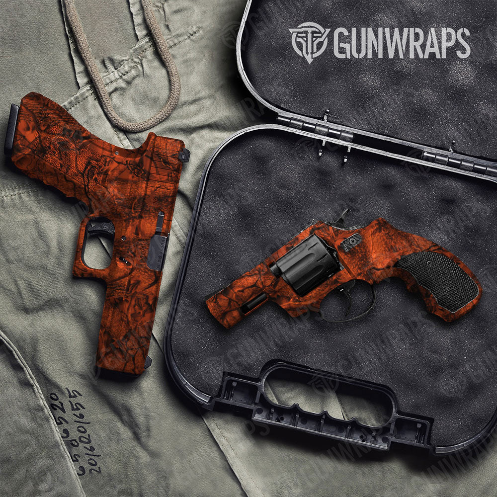 Nature Orange Forest Gun Skin Vinyl Wrap