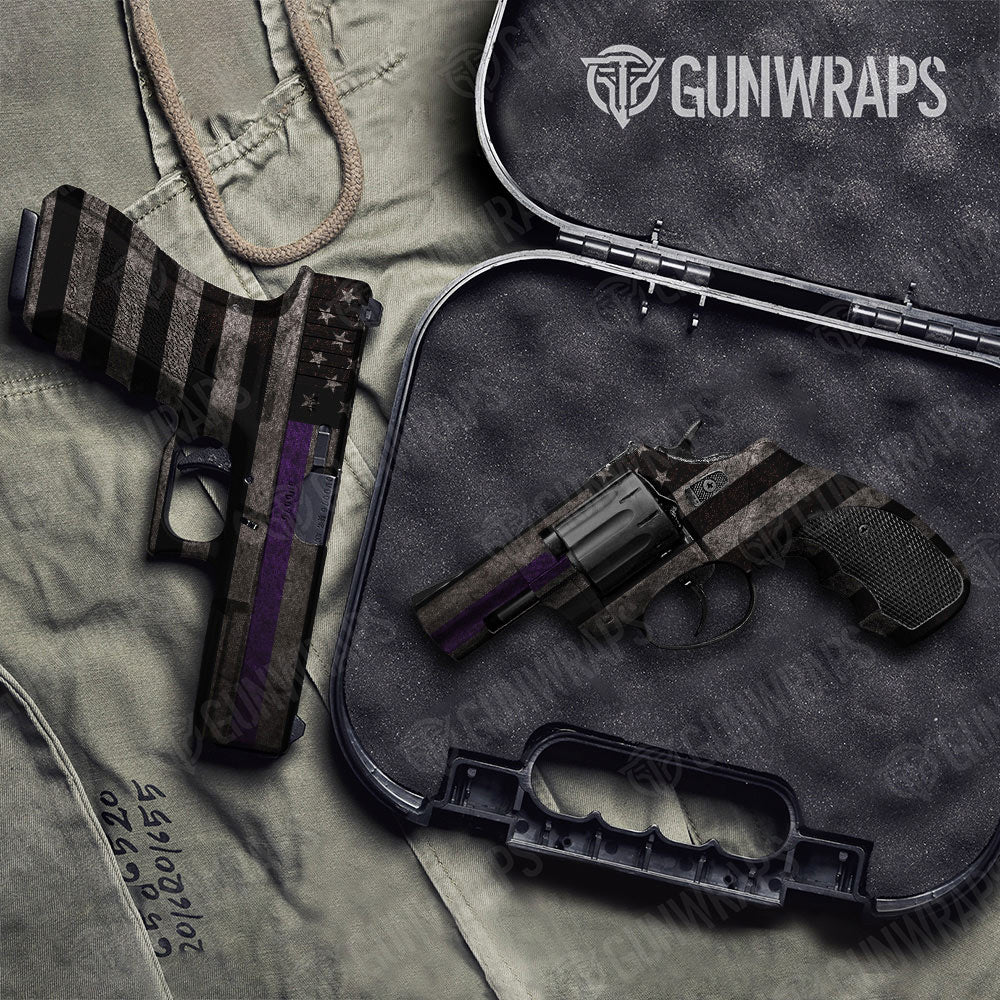 Patriotic Purple Flag Gun Skin Vinyl Wrap