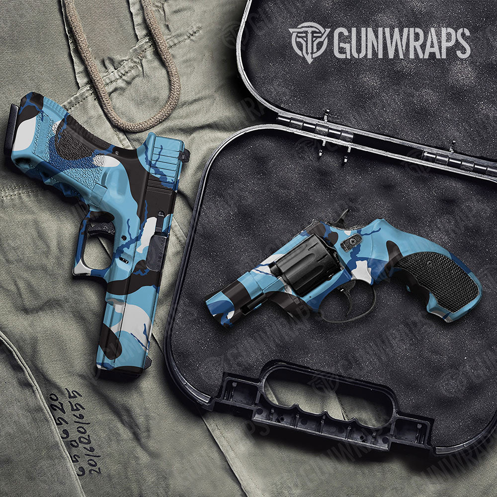 Ragged Baby Blue Gun Skin Vinyl Wrap