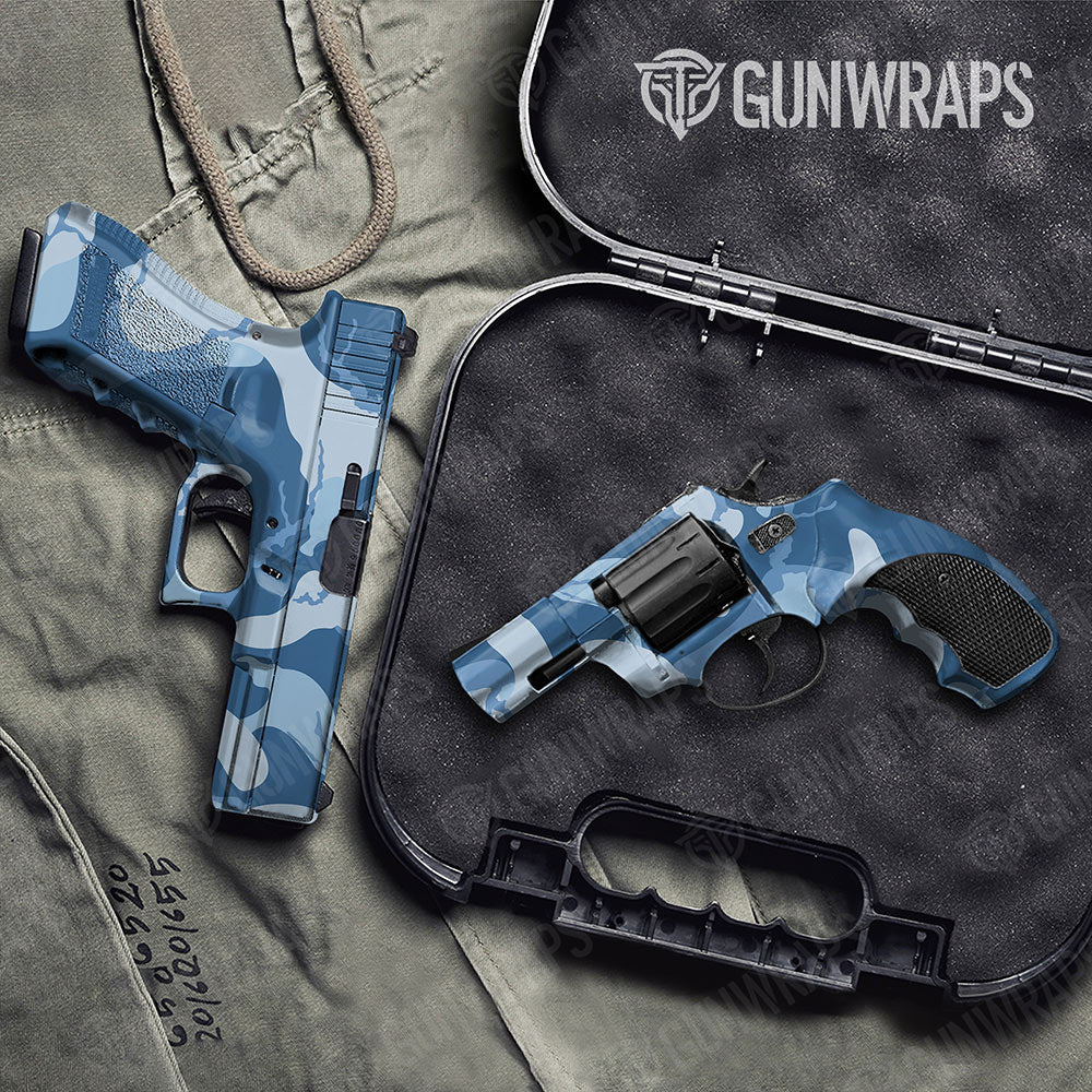 Ragged Cool Blue Gun Skin Vinyl Wrap