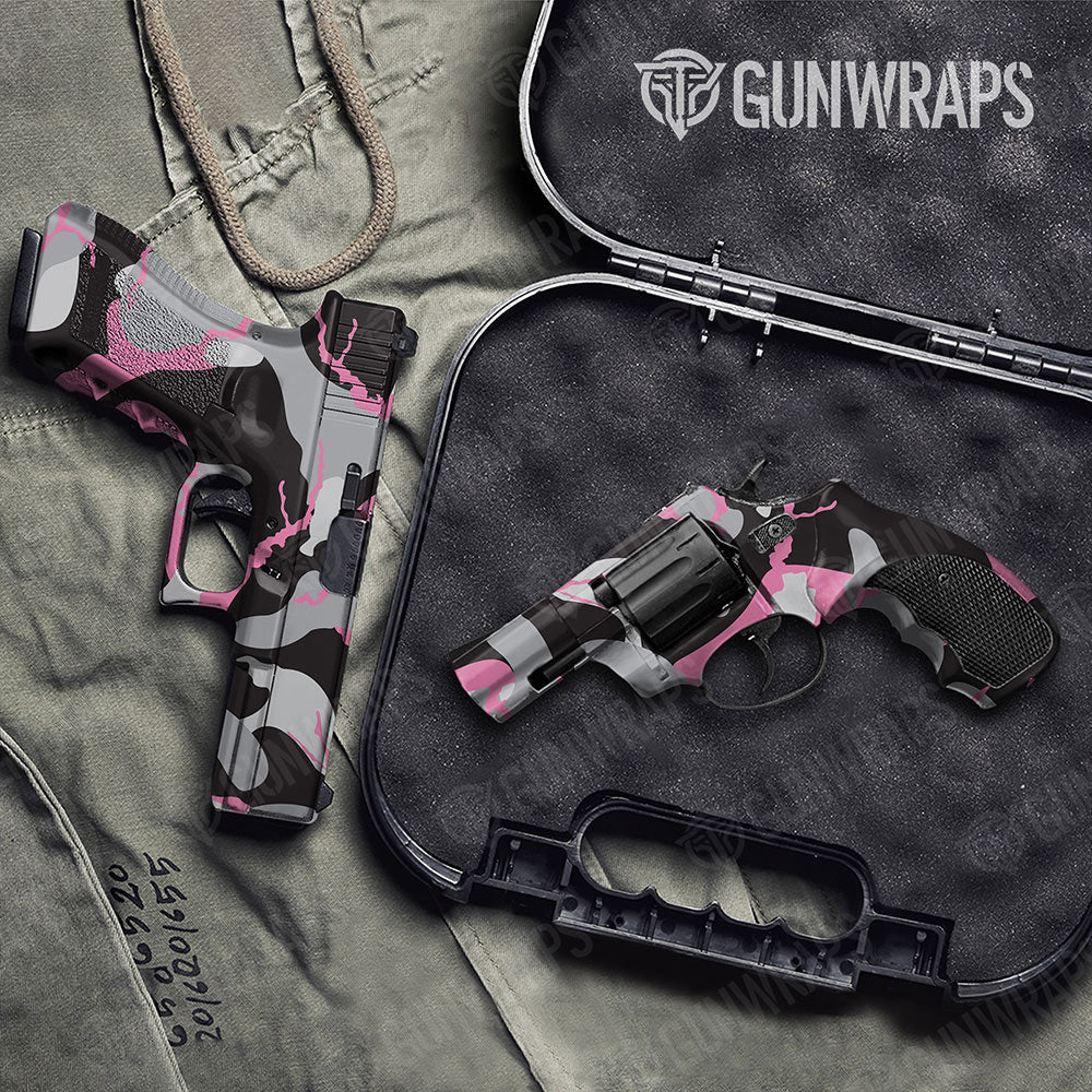 Ragged Pink Tiger Gun Skin Vinyl Wrap