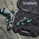 Ragged Tiffany Blue Tiger Gun Skin Vinyl Wrap