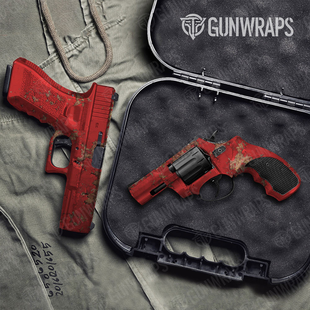 Rust 3D Red Gun Skin Vinyl Wrap