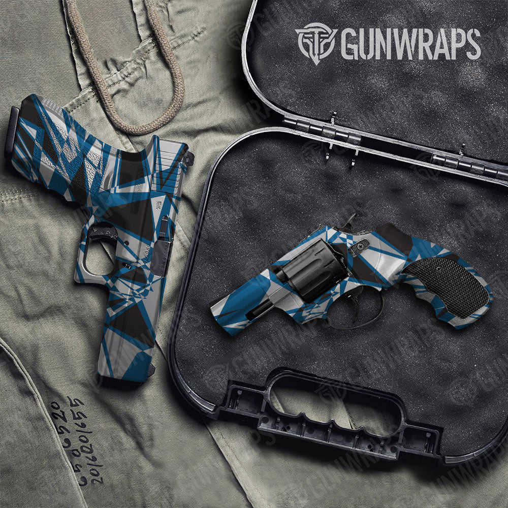 Sharp Blue Tiger Gun Skin Vinyl Wrap