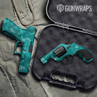 Shattered Elite Tiffany Blue Gun Skin Vinyl Wrap