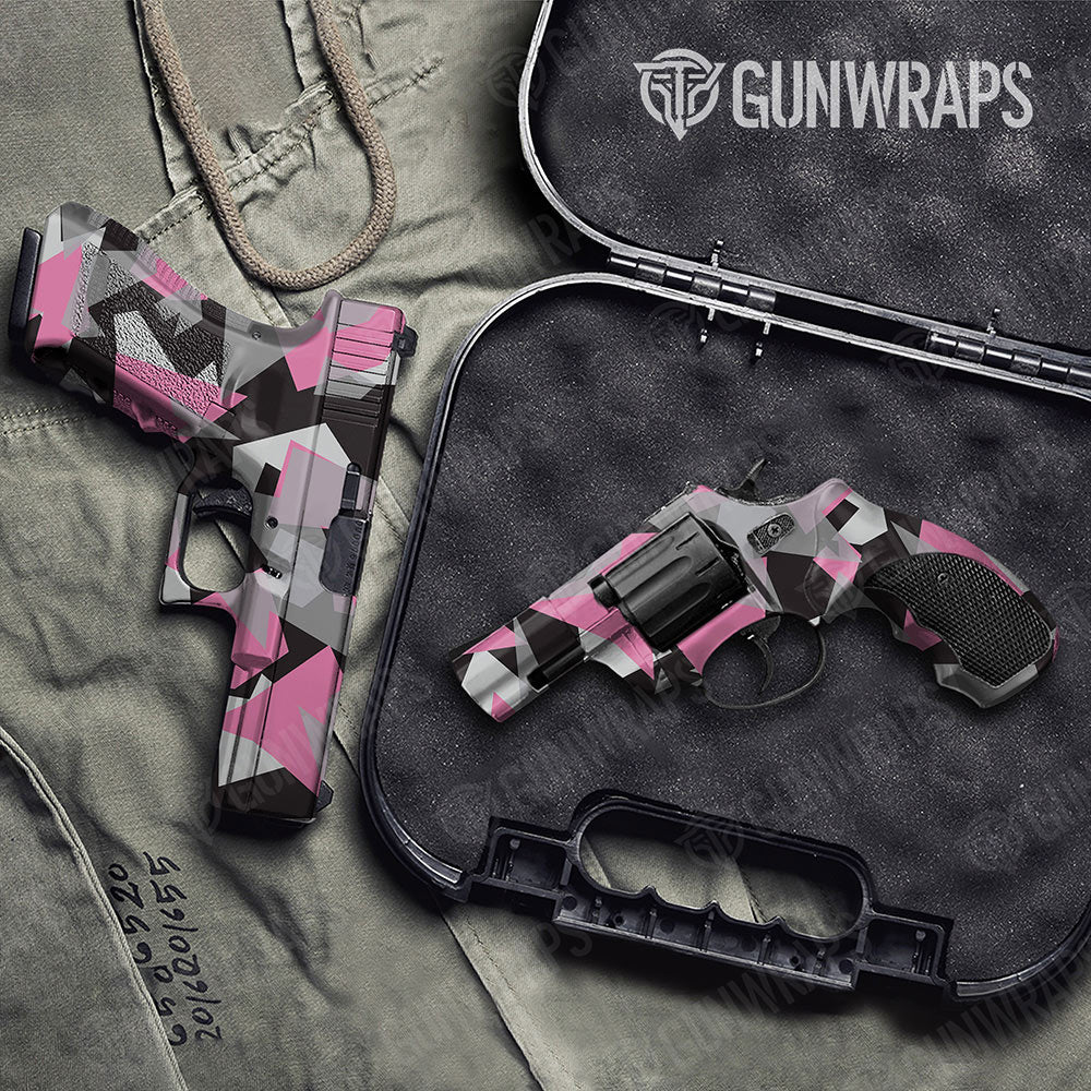 Shattered Pink Tiger Gun Skin Vinyl Wrap