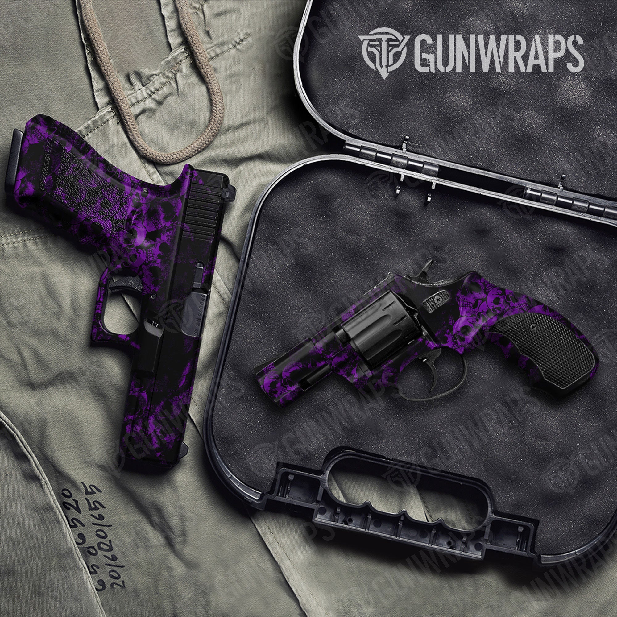 Skull Purple Gun Skin Vinyl Wrap