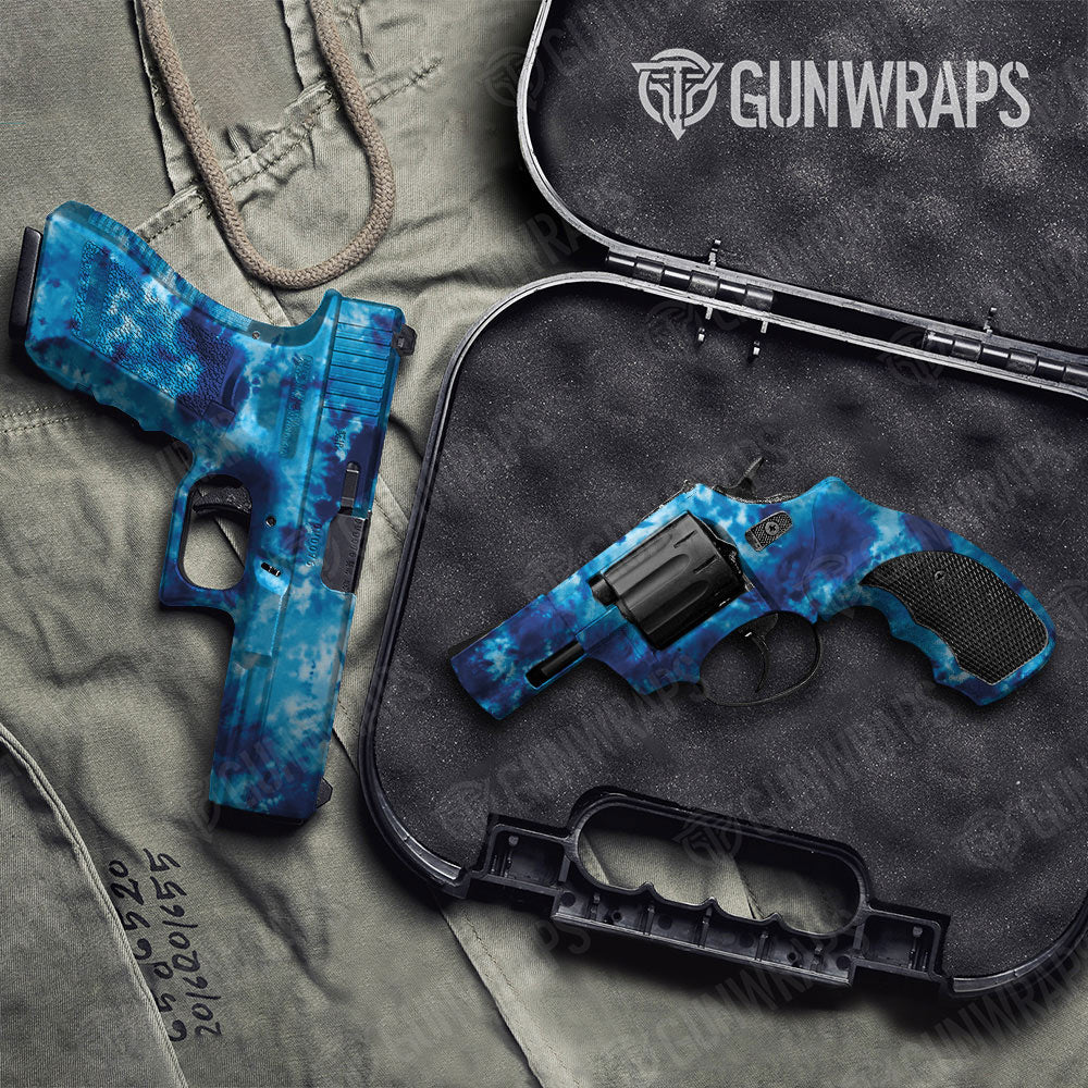 Tie Dye Ocean Breeze Gun Skin Vinyl Wrap