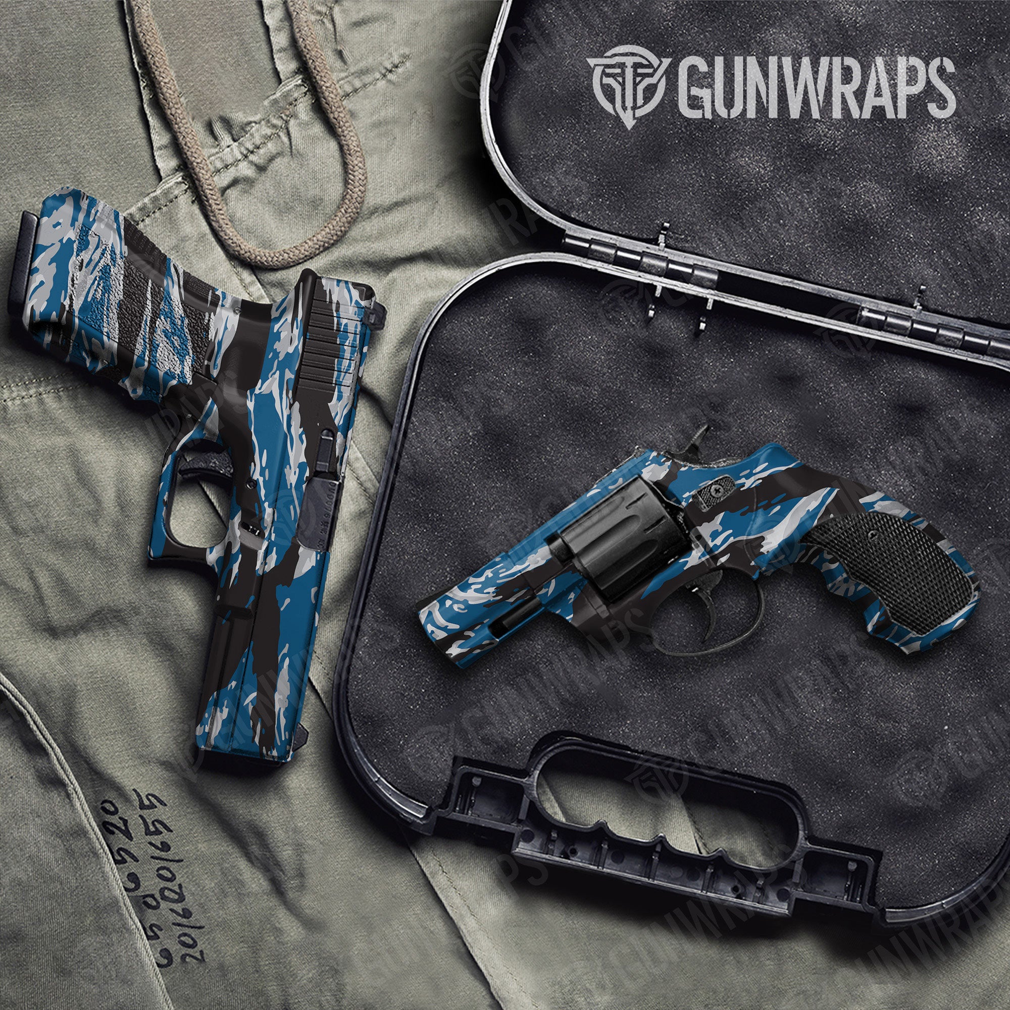 Vietnam Tiger Stripe Blue Tiger Gun Skin Vinyl Wrap