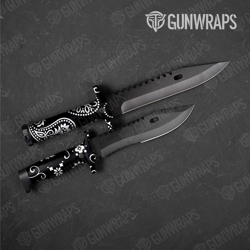 Bandana Black And White Gun Skin Vinyl Wrap