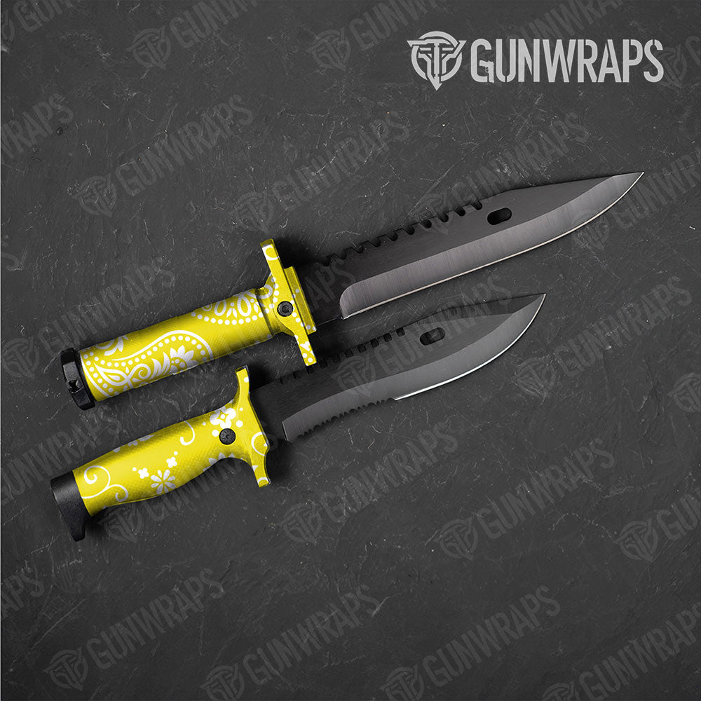 Bandana Yellow And White Gun Skin Vinyl Wrap