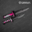 Broken Plaid Magenta Tiger Gun Skin Vinyl Wrap