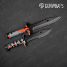 Broken Plaid Orange Tiger Gun Skin Vinyl Wrap