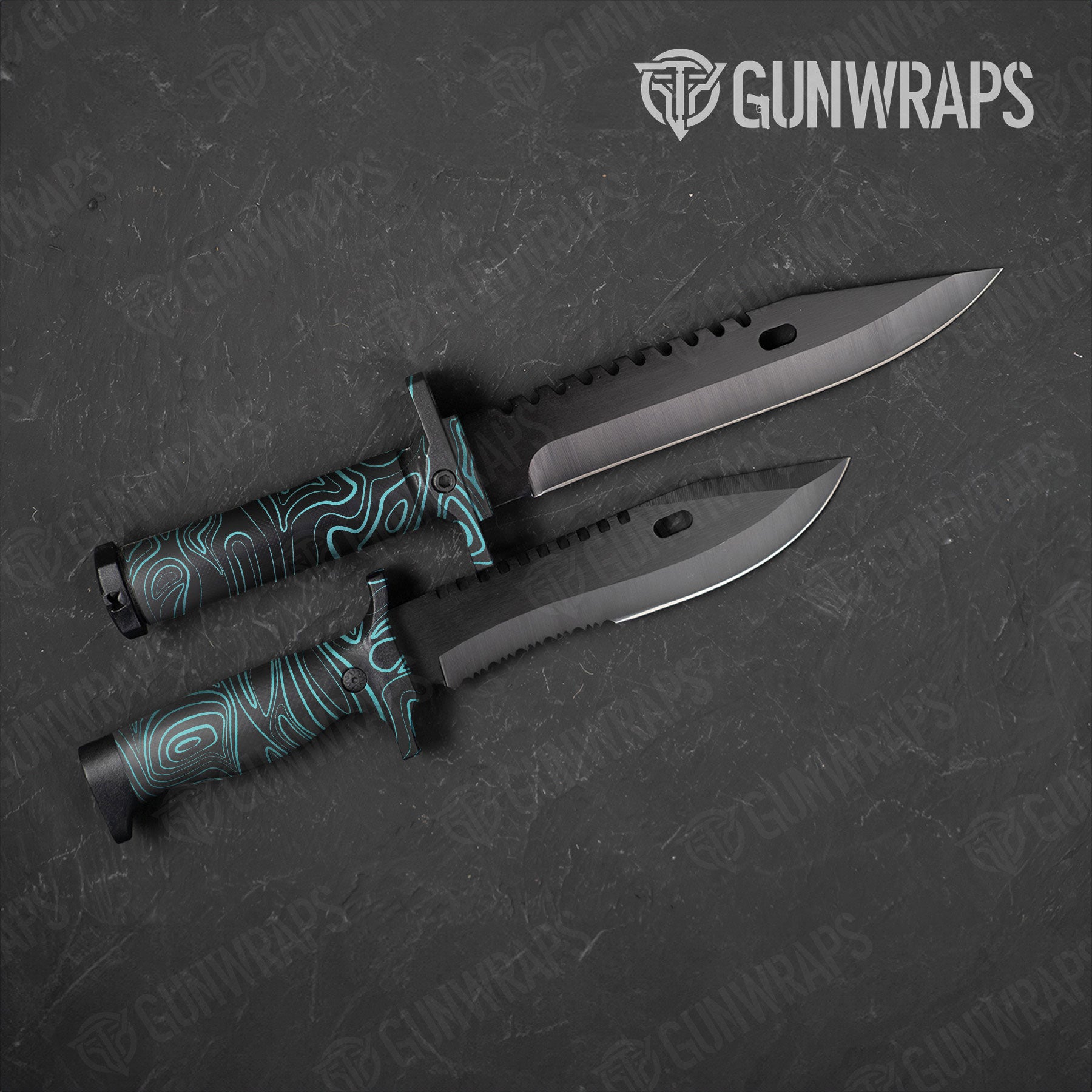 Damascus Tiffany Blue Gun Skin Vinyl Wrap