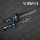 Digital Blue Tiger Gun Skin Vinyl Wrap