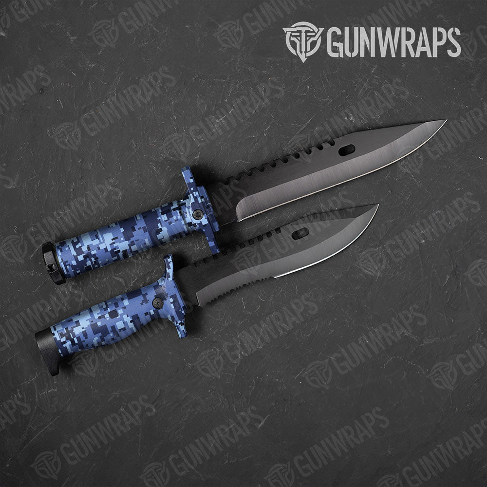 Digital Blue Urban Night Gun Skin Vinyl Wrap