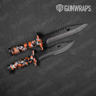 Digital Orange Tiger Gun Skin Vinyl Wrap