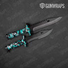 Digital Tiffany Blue Tiger Gun Skin Vinyl Wrap