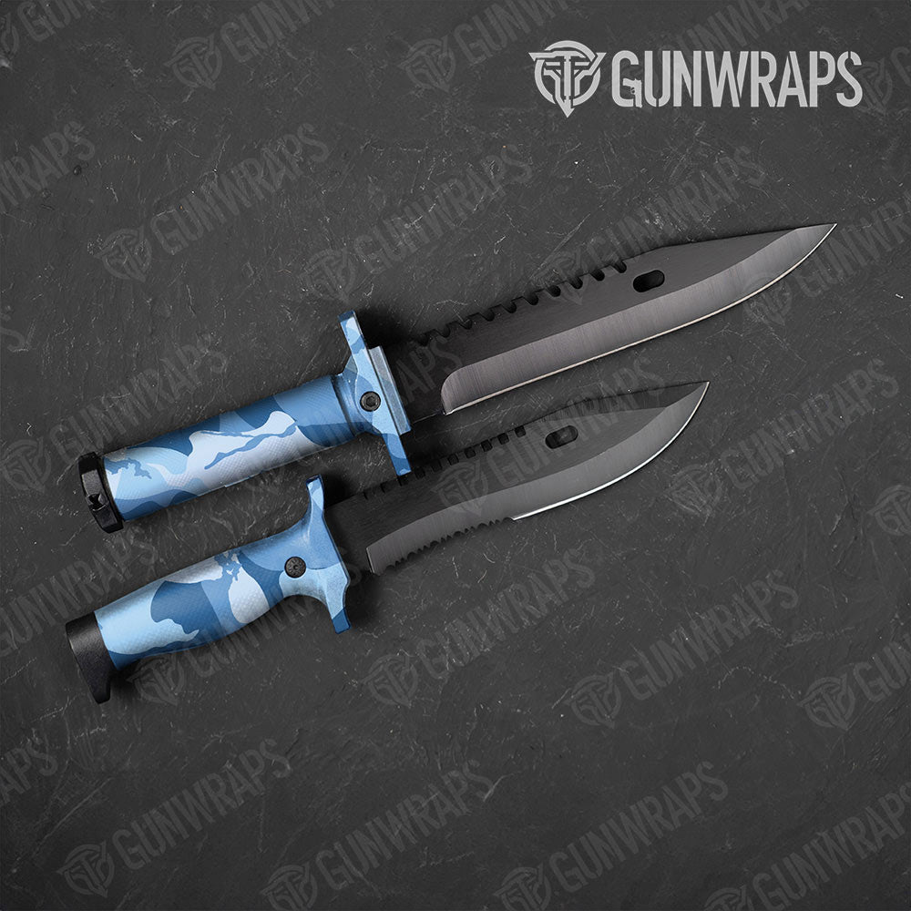 Ragged Cool Blue Gun Skin Vinyl Wrap