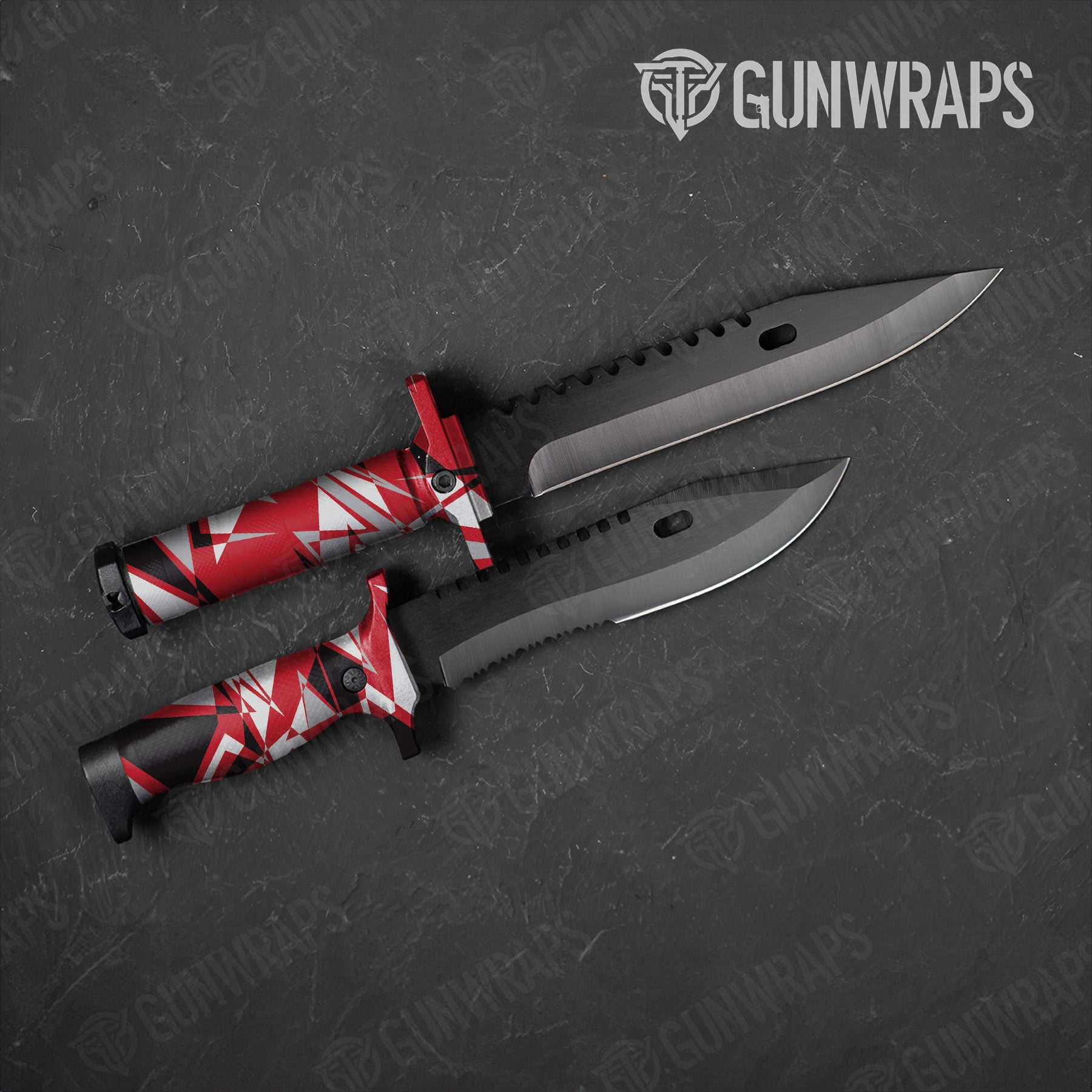 Sharp Red Tiger Gun Skin Vinyl Wrap