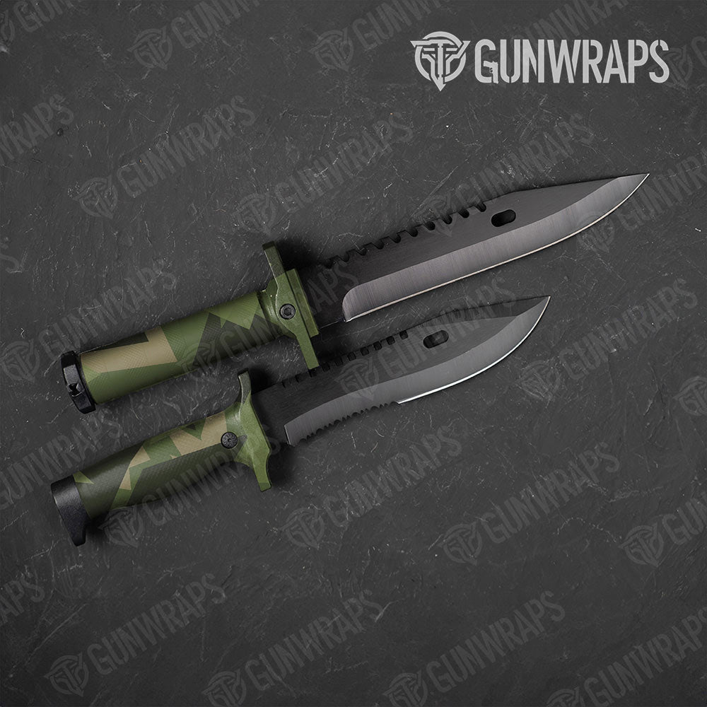 Shattered Army Green Gun Skin Vinyl Wrap