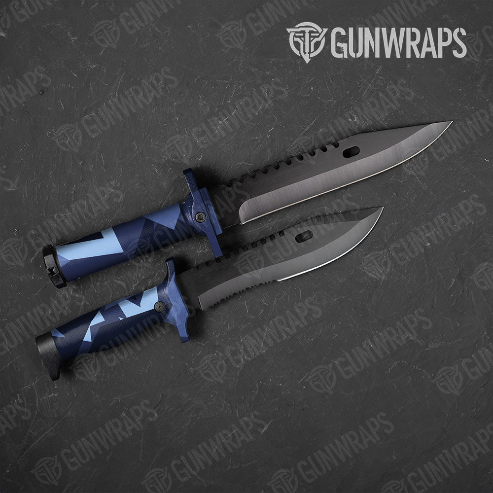 Shattered Blue Urban Night Gun Skin Vinyl Wrap