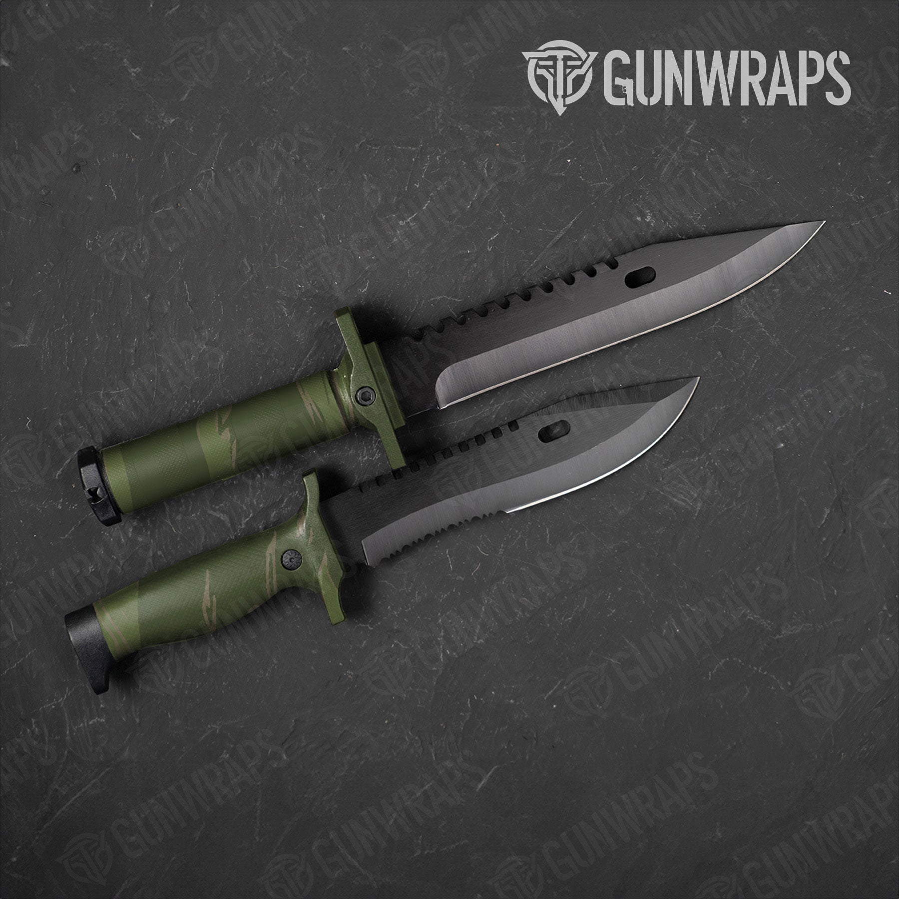 Shredded Army Green Gun Skin Vinyl Wrap