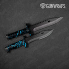 Skull Cyan Gun Skin Vinyl Wrap