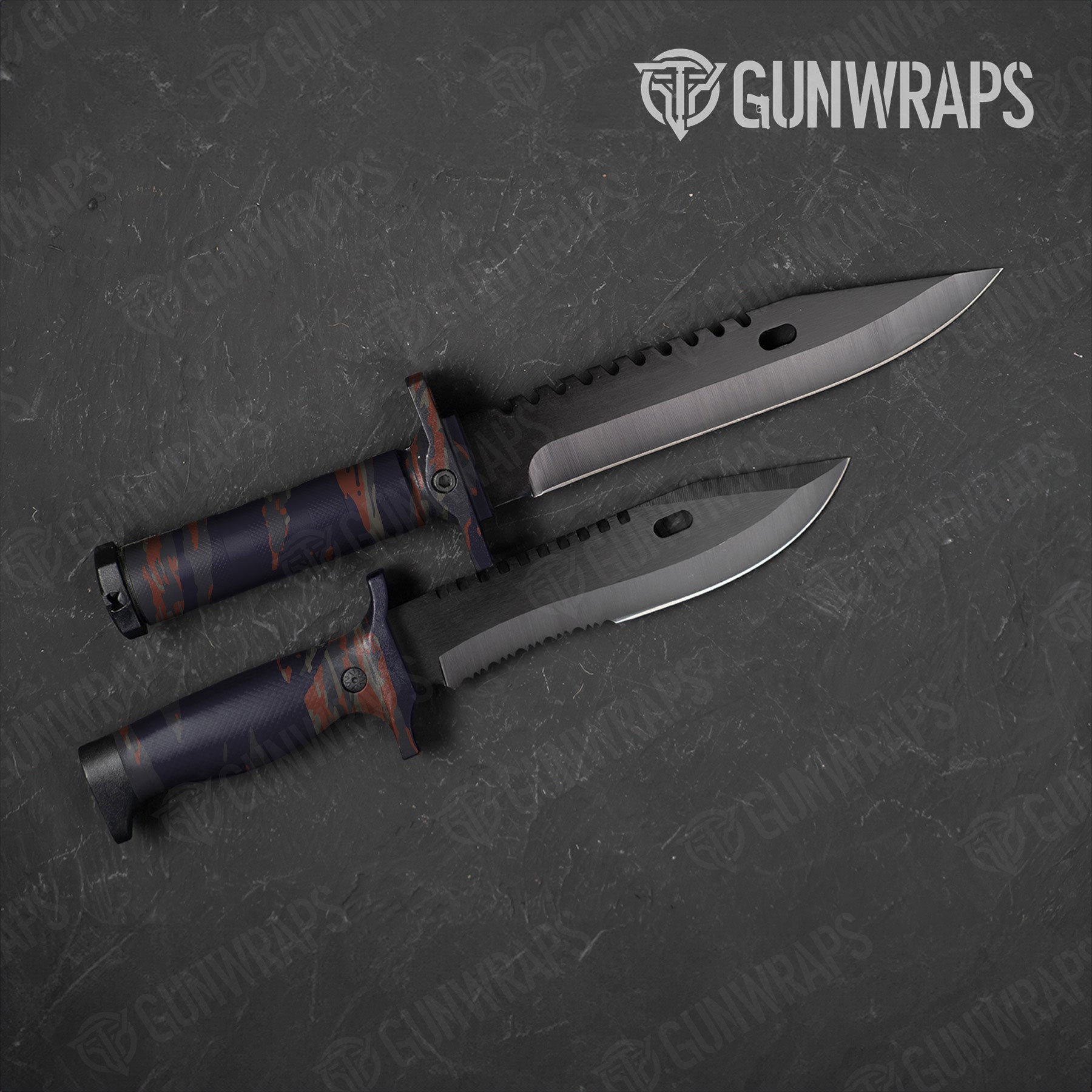 Vietnam Tiger Stripe Blue Copper Gun Skin Vinyl Wrap