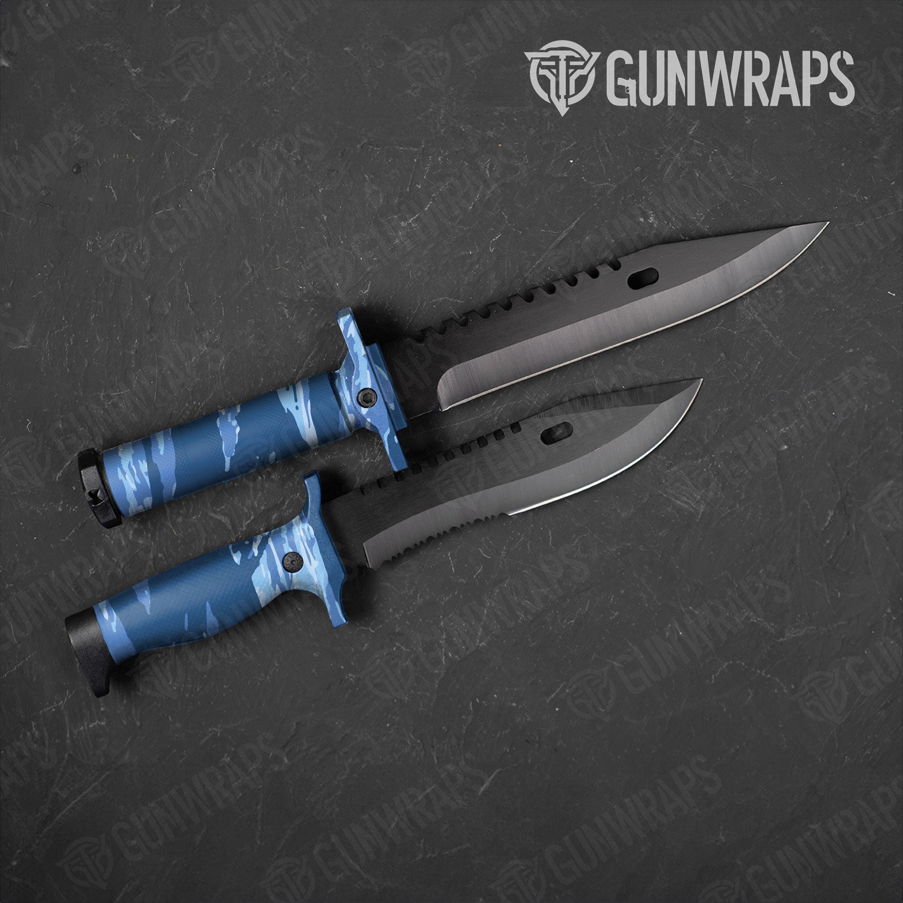 Vietnam Tiger Stripe Cool Blue Gun Skin Vinyl Wrap