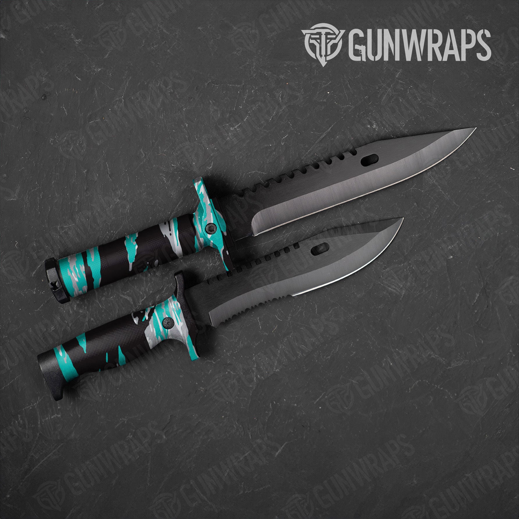 Vietnam Tiger Stripe Tiffany Blue Tiger Gun Skin Vinyl Wrap