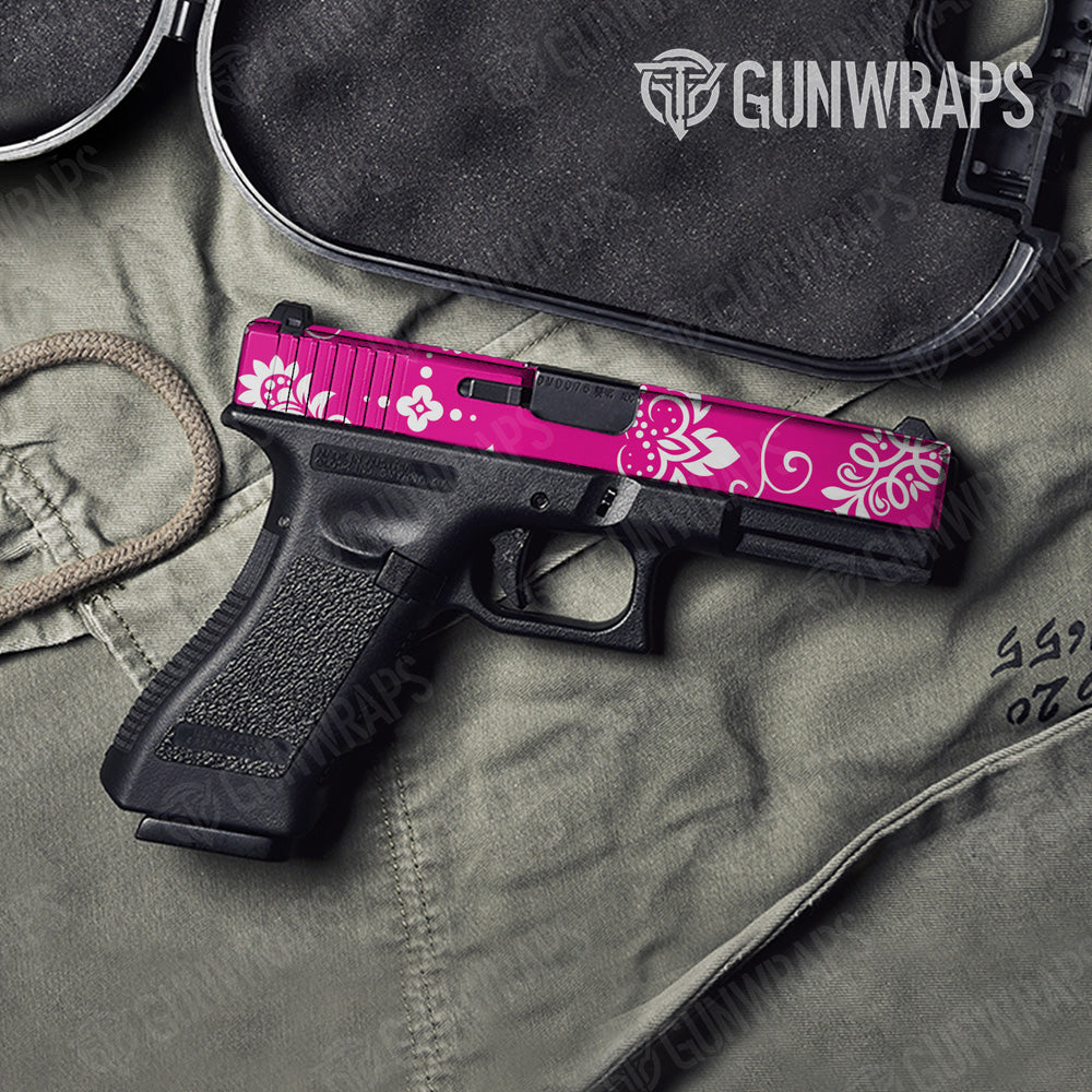 Bandana Magenta And White Gun Skin Vinyl Wrap