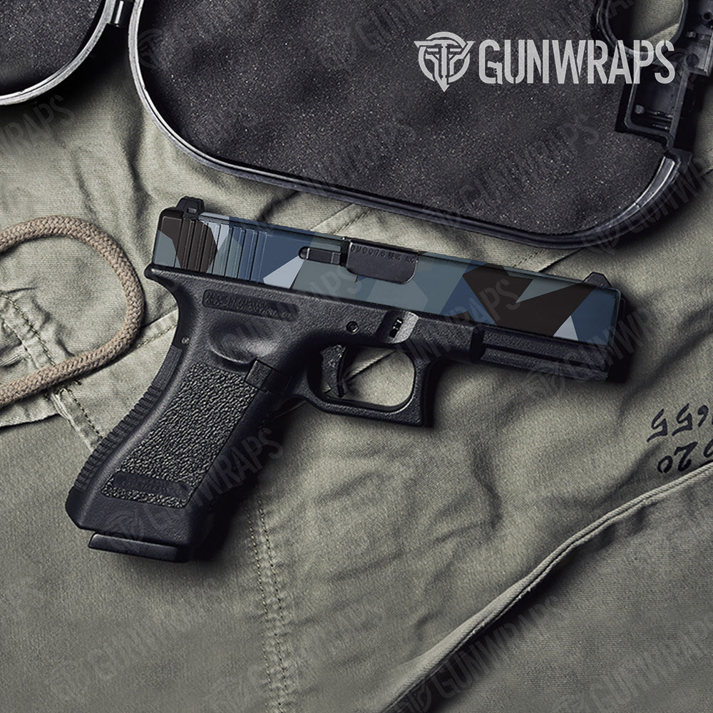 Shattered Navy Gun Skin Vinyl Wrap