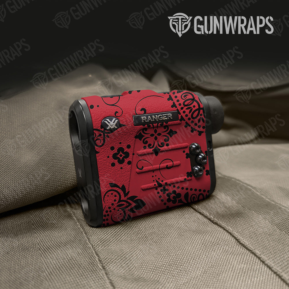 Bandana Red And Black Gun Skin Vinyl Wrap