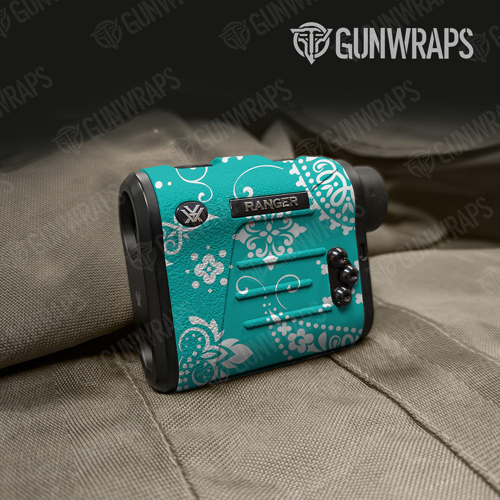 Bandana Tiffany Blue And White Gun Skin Vinyl Wrap