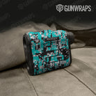Digital Tiffany Blue Tiger Gun Skin Vinyl Wrap