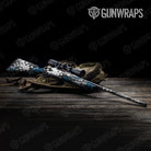Broken Plaid Blue Tiger Gun Skin Vinyl Wrap