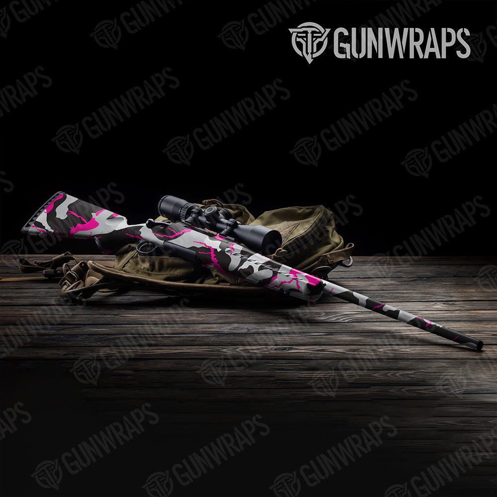 Ragged Magenta Tiger Gun Skin Vinyl Wrap