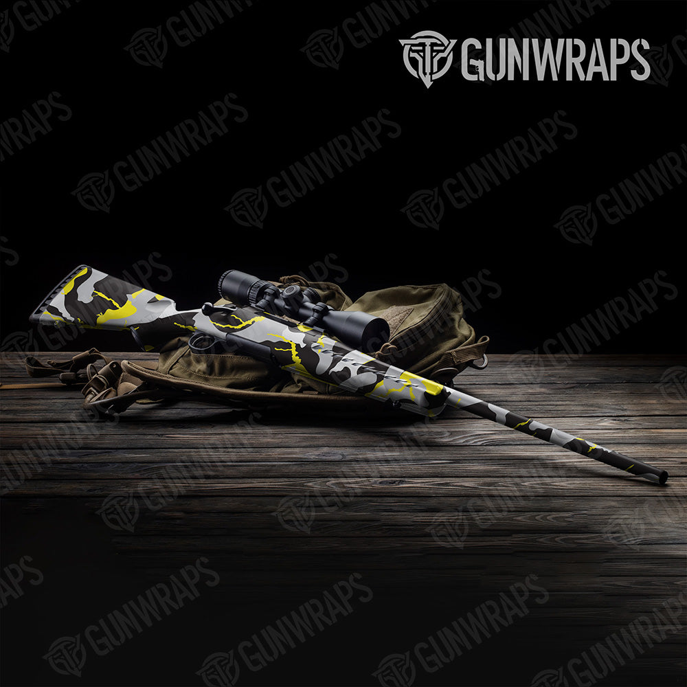 Ragged Yellow Tiger Gun Skin Vinyl Wrap