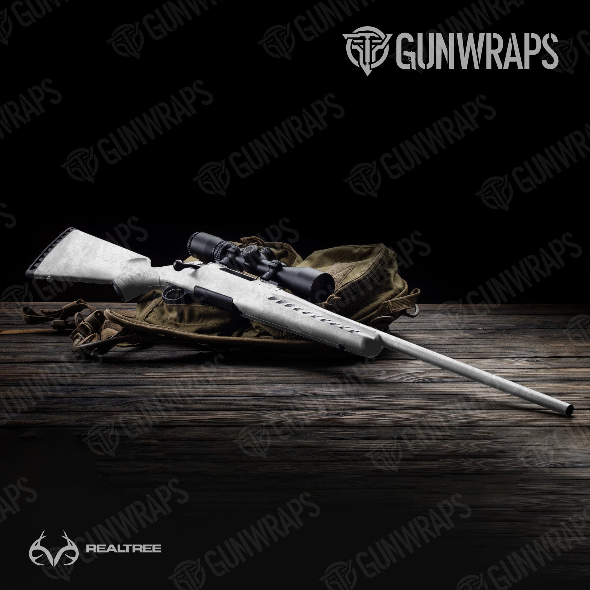Realtree WAV3 White Gun Skin Vinyl Wrap